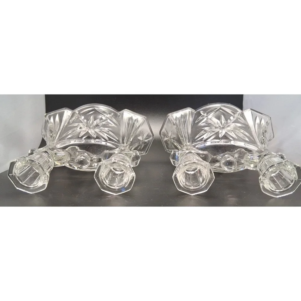 2 Anchor Hocking Early American‎ Prescut Candle Holders
